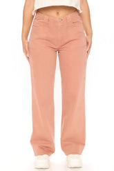 Skating By Utility Wide Leg Jeans - Chestnut